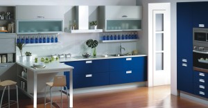 Diseño cocina azul